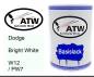 Preview: Dodge, Bright White, W12 / PW7: 500ml Lackdose, von ATW Autoteile West.